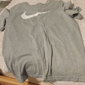 Nike Gray and White Short Sleeve Tee